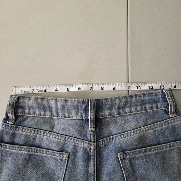 RISE Denim Cargo Shorts Women’s Sz 7 Light Blue Y2K Utility Carpenter Style - Picture 10 of 10